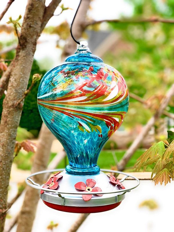 Hummingbird Feeder Hand Blown Glass My Blog 8270